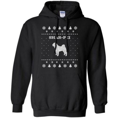 Shar-pei Christmas Pullover Hoodie Black