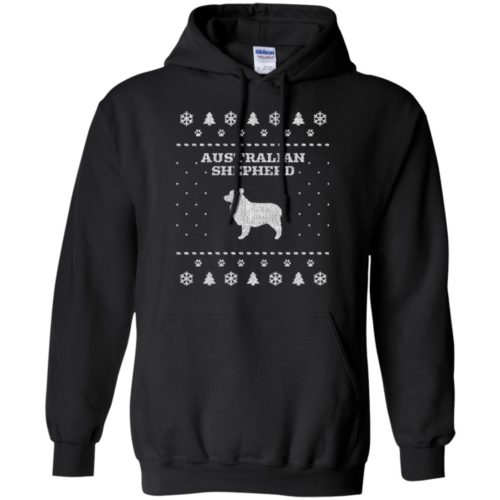 Australian Shepherd Christmas Pullover Hoodie Black