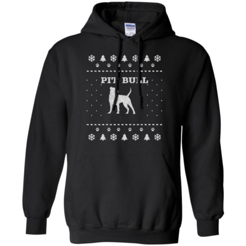 Pit Bull Christmas Pullover Hoodie Black