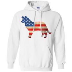 Vintage Border Collie USA Pullover Hoodie White