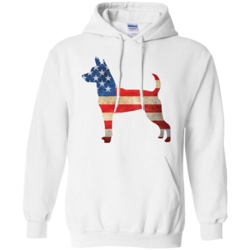 Vintage Rat Terrier USA Pullover Hoodie White