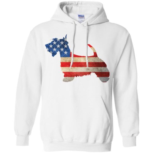 Vintage Scottish Terrier USA Pullover Hoodie White