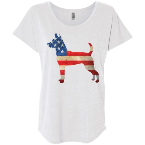 Vintage Rat Terrier USA Slouchy Tee Heather White