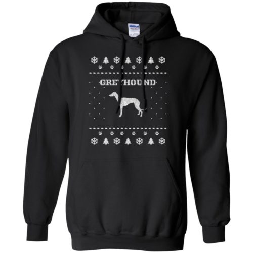 Greyhound Christmas Pullover Hoodie Black