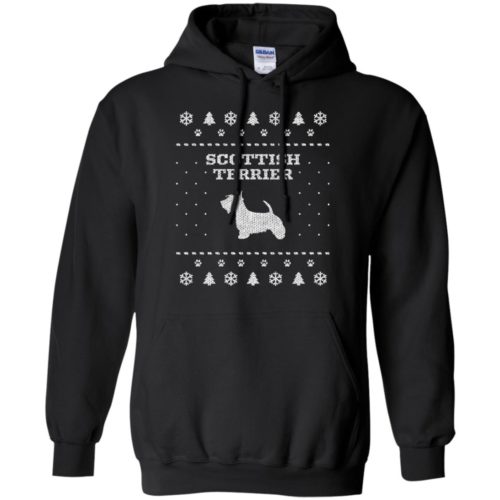 Scottish Terrier Christmas Pullover Hoodie Black