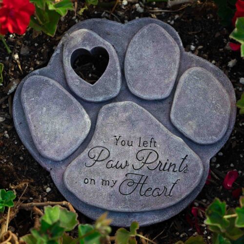 You Left Paw Prints On My Heart Garden Stone