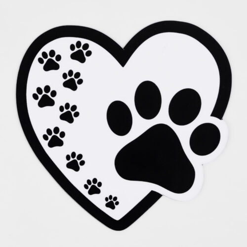 Paw Prints On My Heart Car Magnet