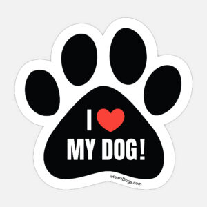 FREE  I Heart My Dog - Paw Car Magnet