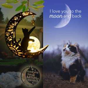 I Love You To The Moon & Back- The Ultimate Garden Solar Lantern for Cat Lovers- Limited Time Offer