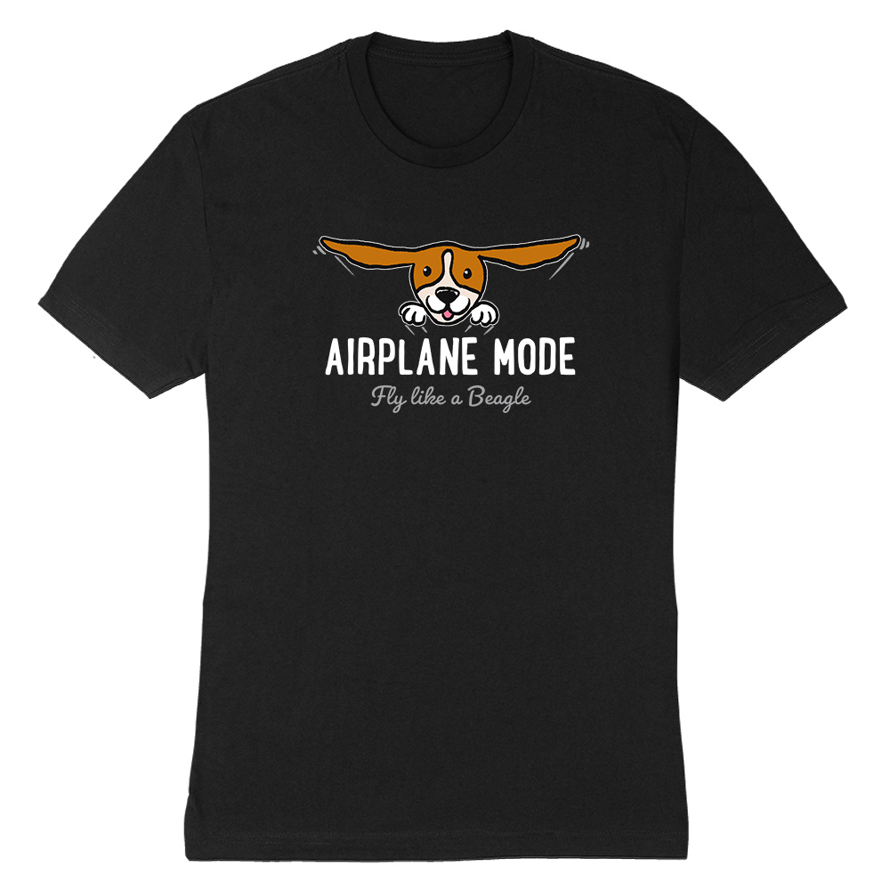Fly Like A Beagle - Airplane Mode Standard Tee Black