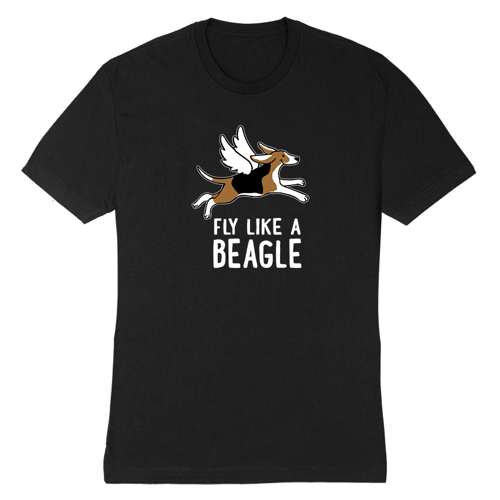 Fly Like A Beagle Standard Tee Black
