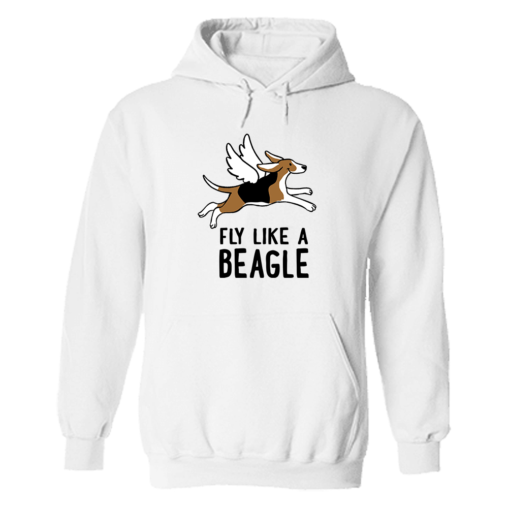 Fly Like A Beagle Hoodie White