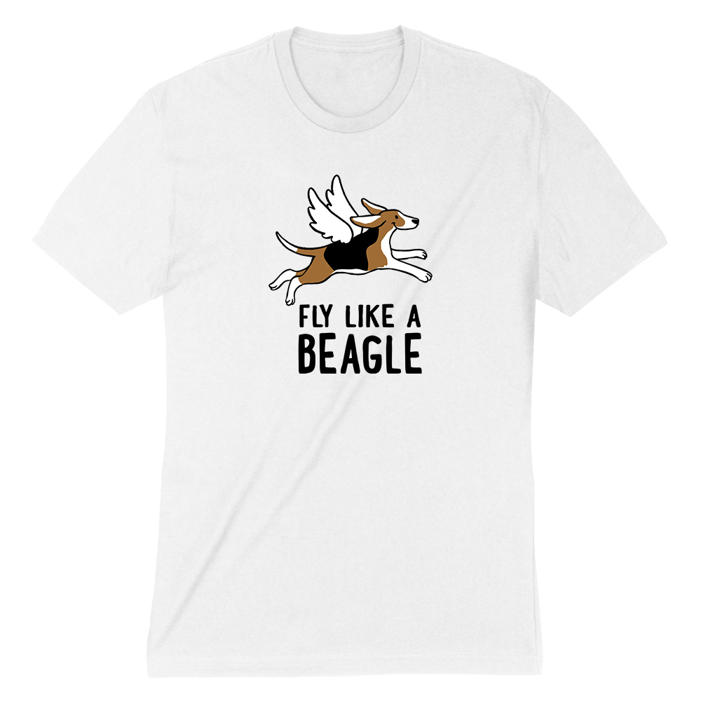 Fly Like A Beagle Standard Tee White