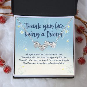 “Thank you For Being A Friend” – Four Paw Bracelet Includes Gift Box & Card