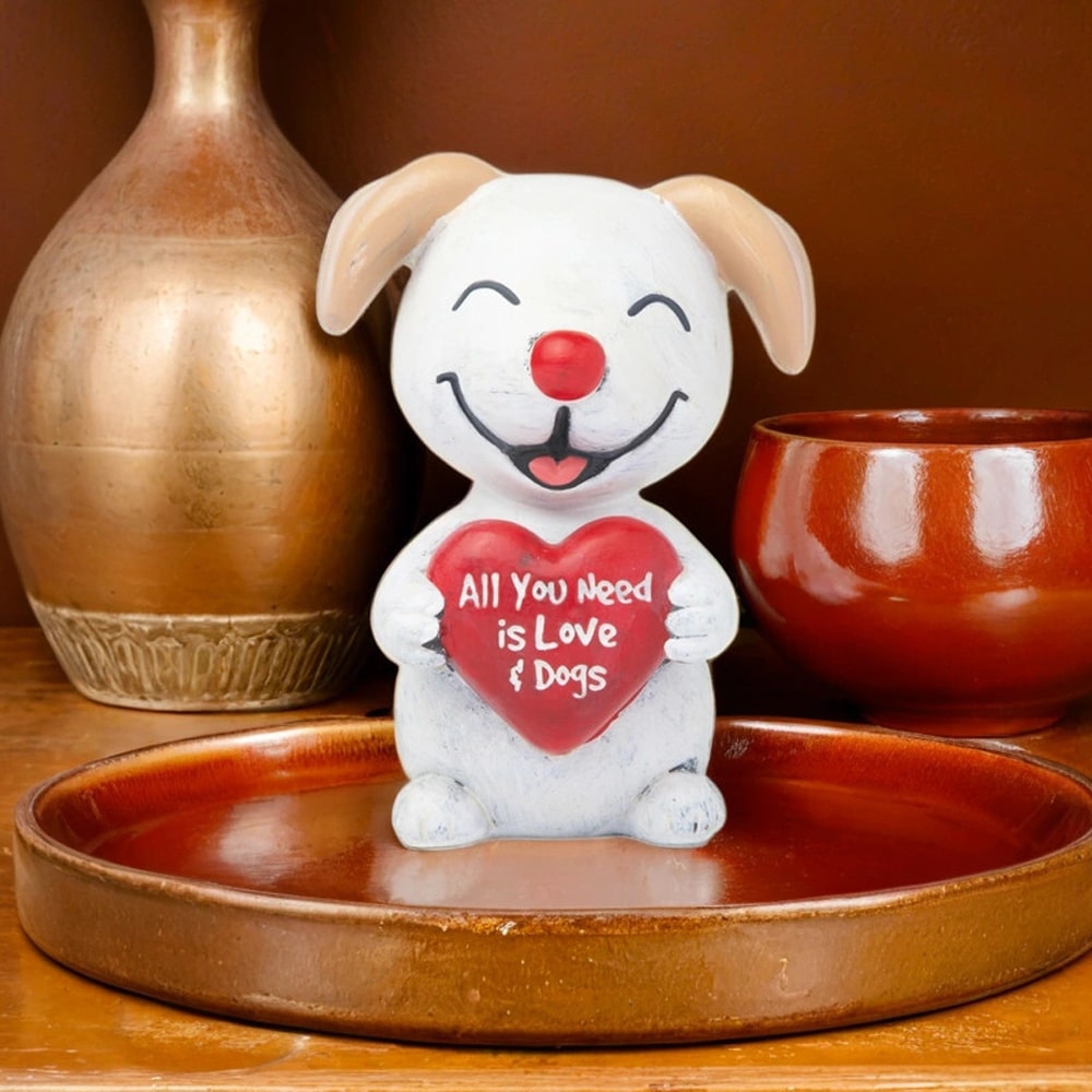 "All I Need is Love & Dogs" Figurine – Heartfelt Home Décor