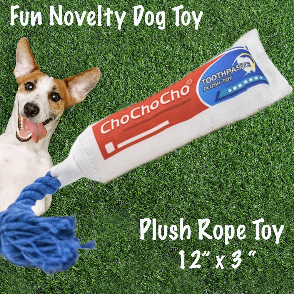 Second Chance Movement -Fun Cho-Cho-Cho Toothy -Squeaky Plush Rope Dog Toy