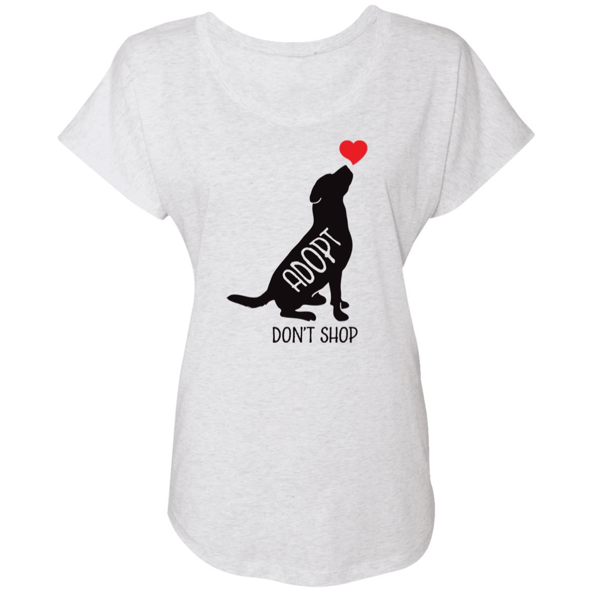 Second Chance Movement™ -Adopt Don’t Shop Heart Dogs Slouchy Tee Heather White