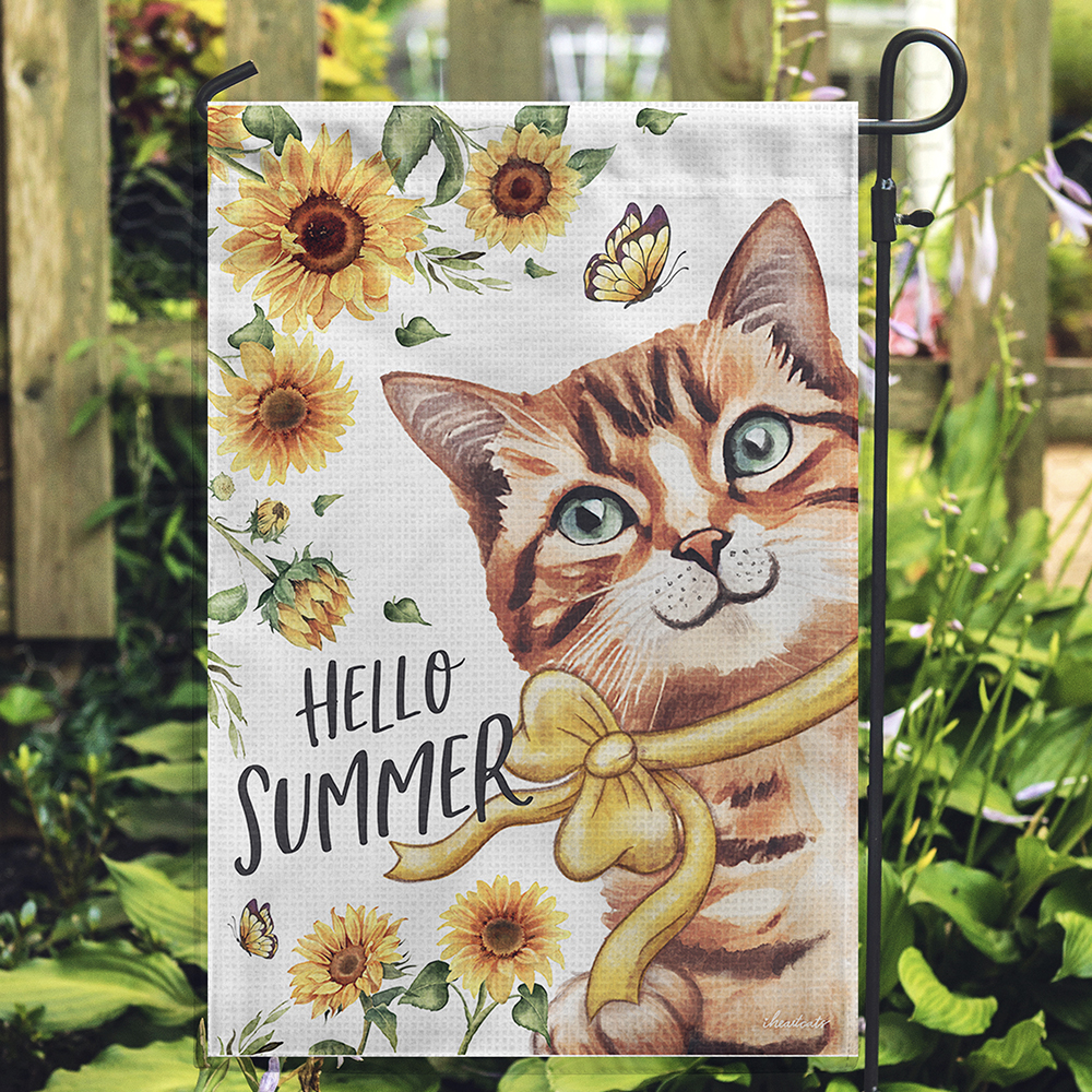 Second Chance Movement! Hello Summer! Cat Garden Flag