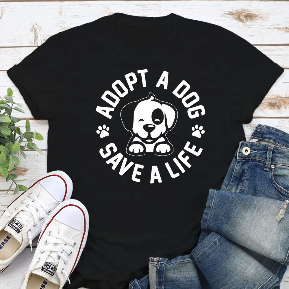 Adopt A Dog - Save A Life Standard Tee Black