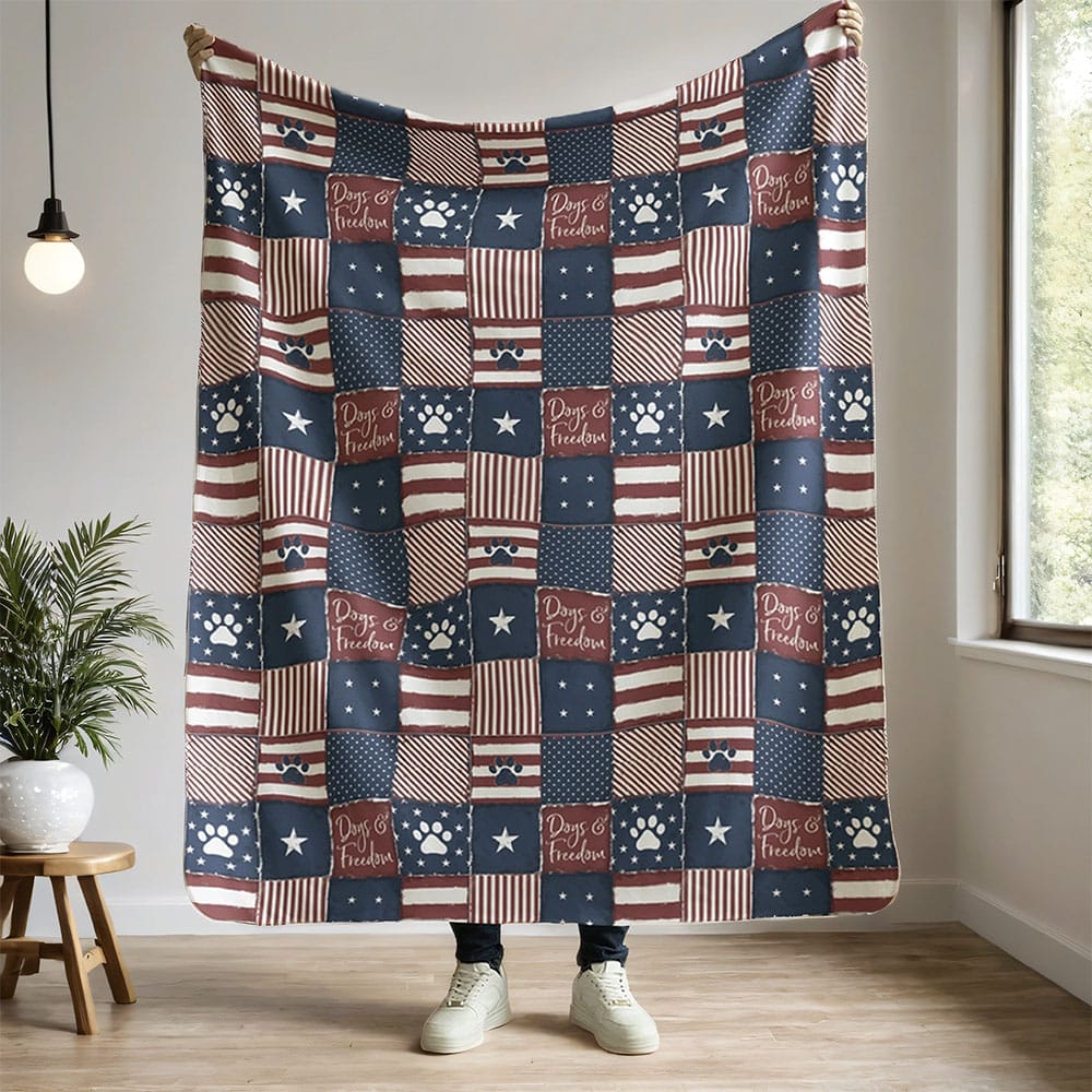 Second Chance Movement Dogs & Freedom- Ultra Soft - Large Throw Blanket 50"x 60"