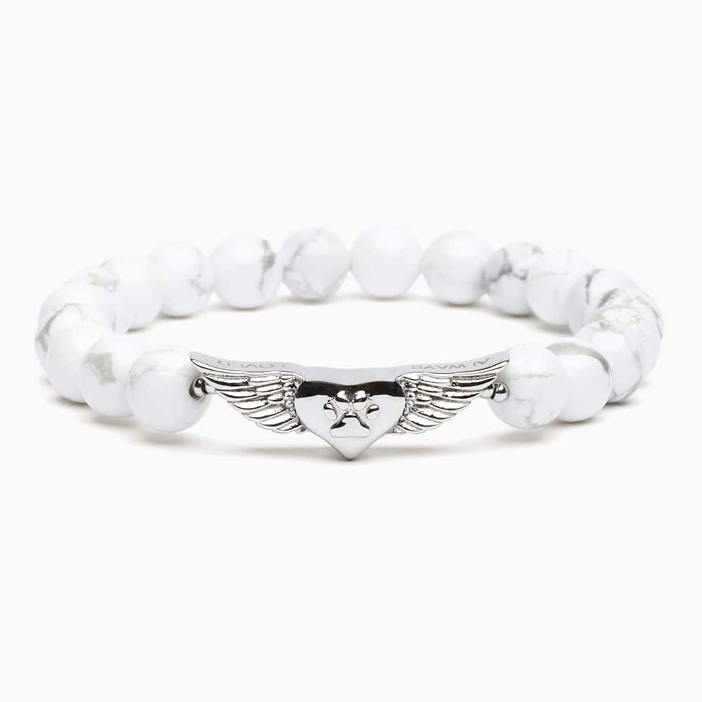 Second Chance Movement Always Loved Angel Paw-Wing Beaded Memorial Dog Bracelet- Feeds 10 Shelter Dogs in Honor of Your Beloved Pup