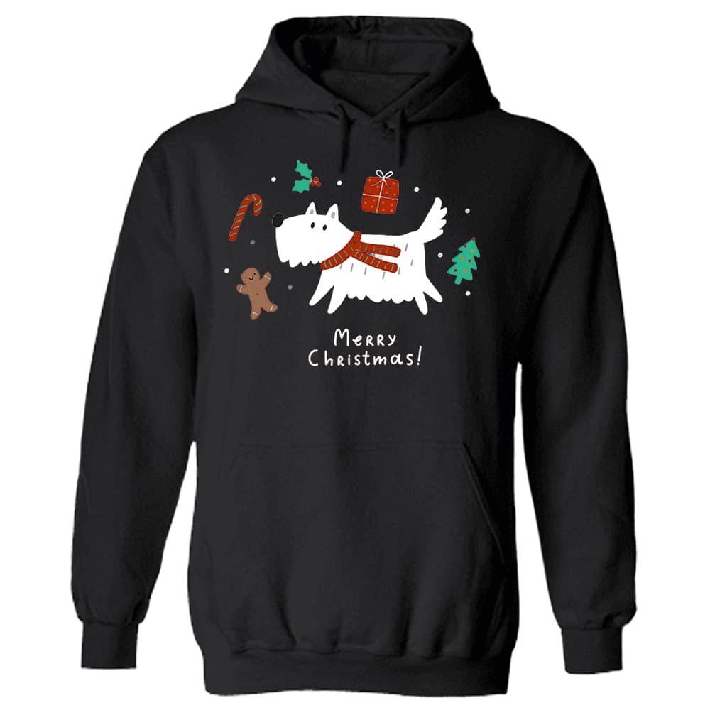 Merry Christmas Dog! Hoodie Black