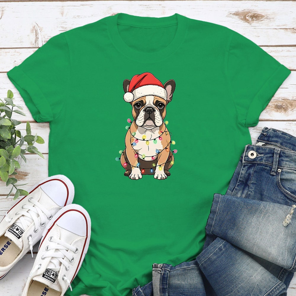 Santa Bully Dog Standard Tee Green